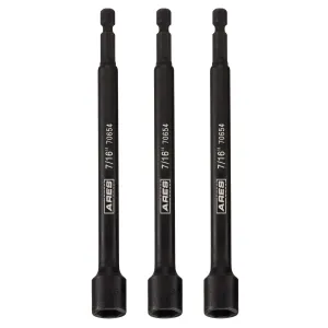 ARES 27010 - 3-Piece 7/16-Inch Magnetic Impact 6-Inch Nut Driver Bit Set