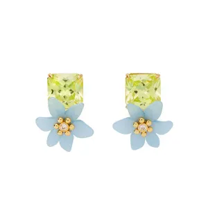 Brighten Up Statement Studs in Green & Blue