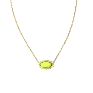 Elisa Color Burst Frame Pendant in Gold & Chartreuse Magnesite