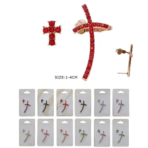 Fashion Cross Shape Crawler Earrings 2869R ( 12 units)