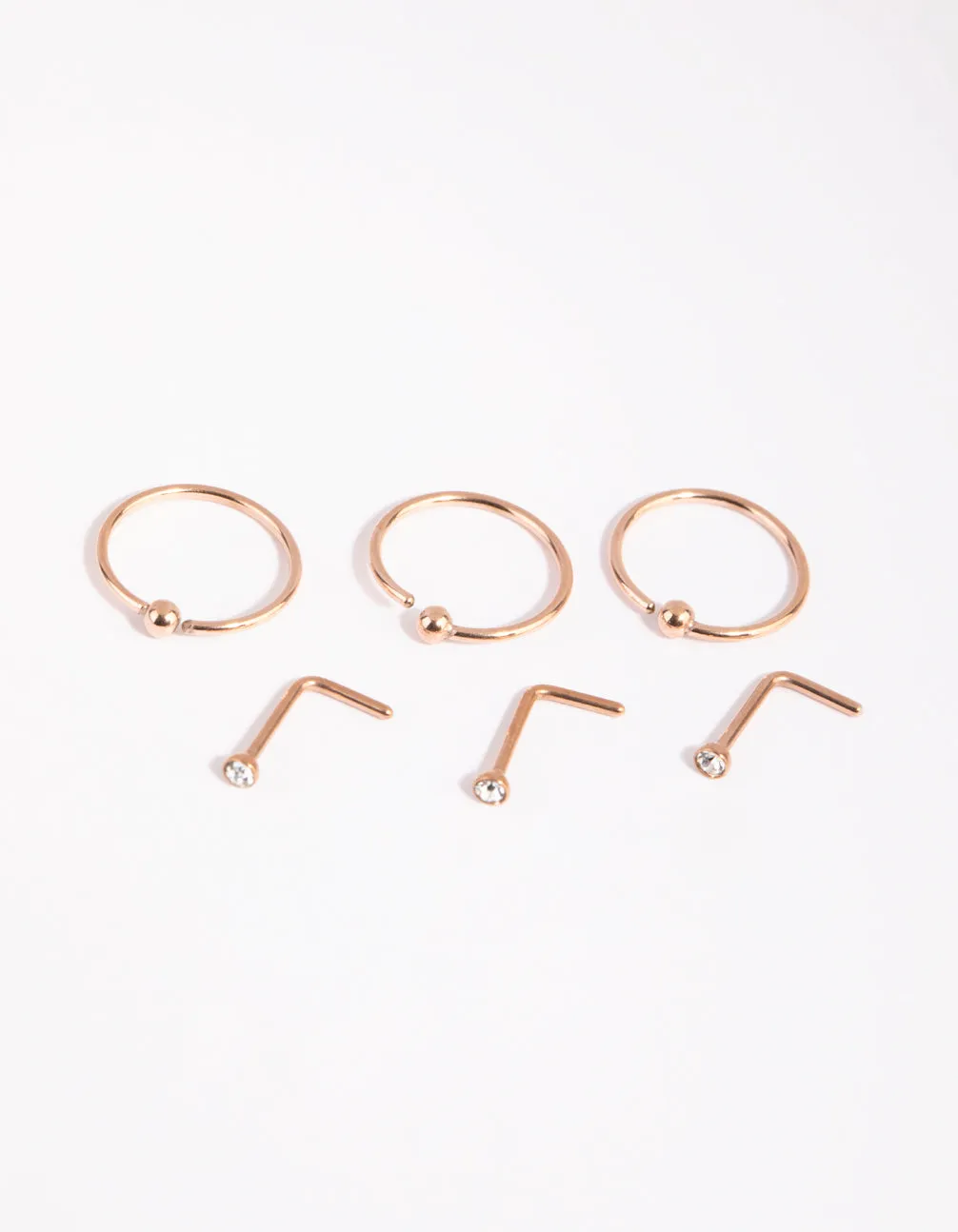 Fine Gold Nose Ring 6-Pack