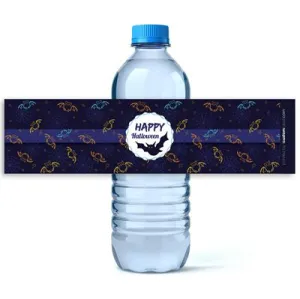 Halloween Bats Water Bottle Labels