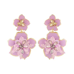 Lorenza Floral Earrings in Lilac