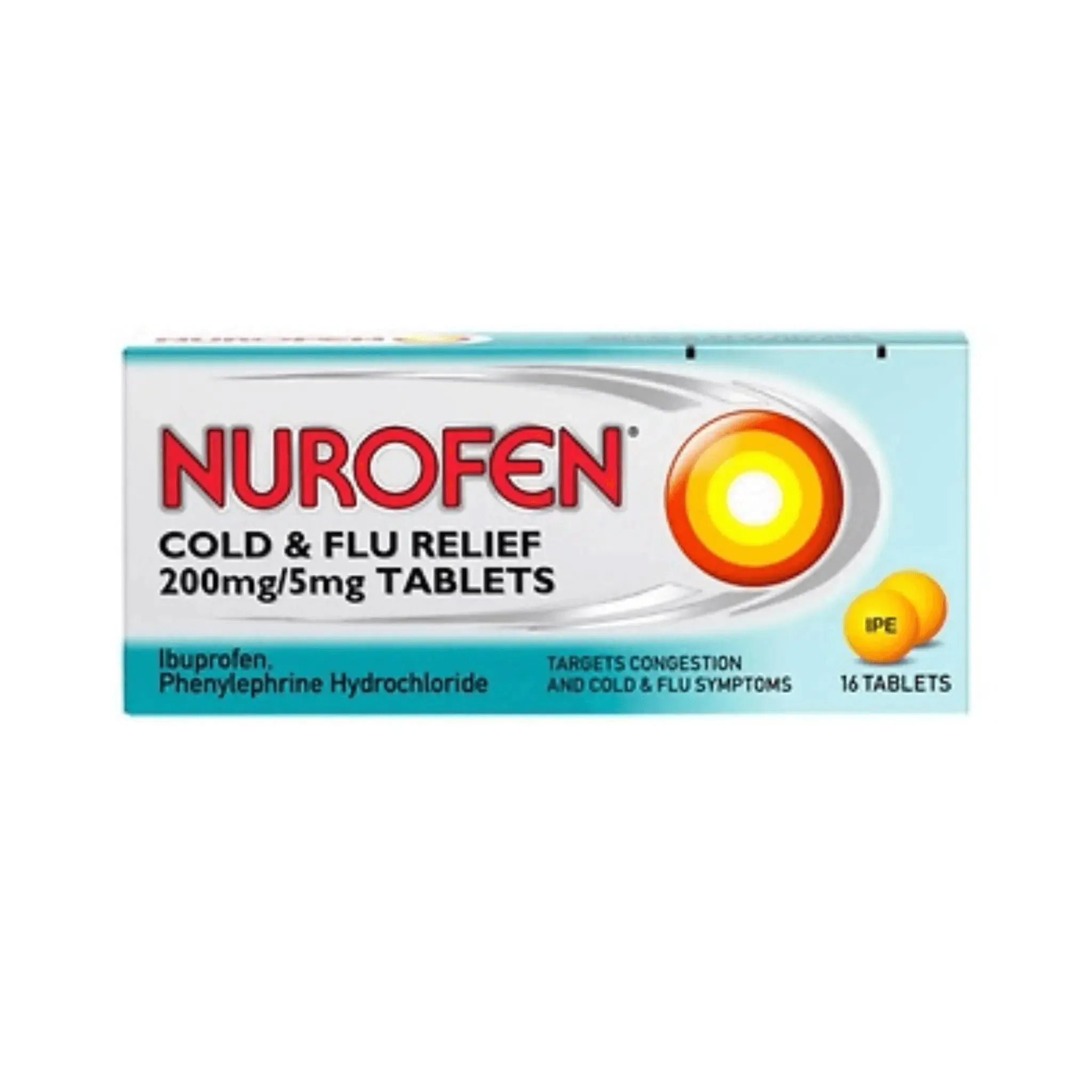 Nurofen Cold & Flu Relief 200mg/5mg – 16 Tablets