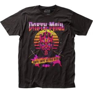 Star Wars Neon Darth Maul Mens T Shirt Black