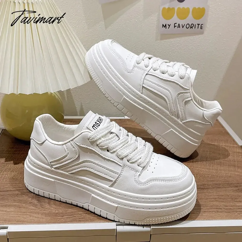 Tavimart Designer Platform Running Sneakers Women  Tennis shoes Woman Walking Chunky Sneakers white Casual Slip on Vulcanized Shoes